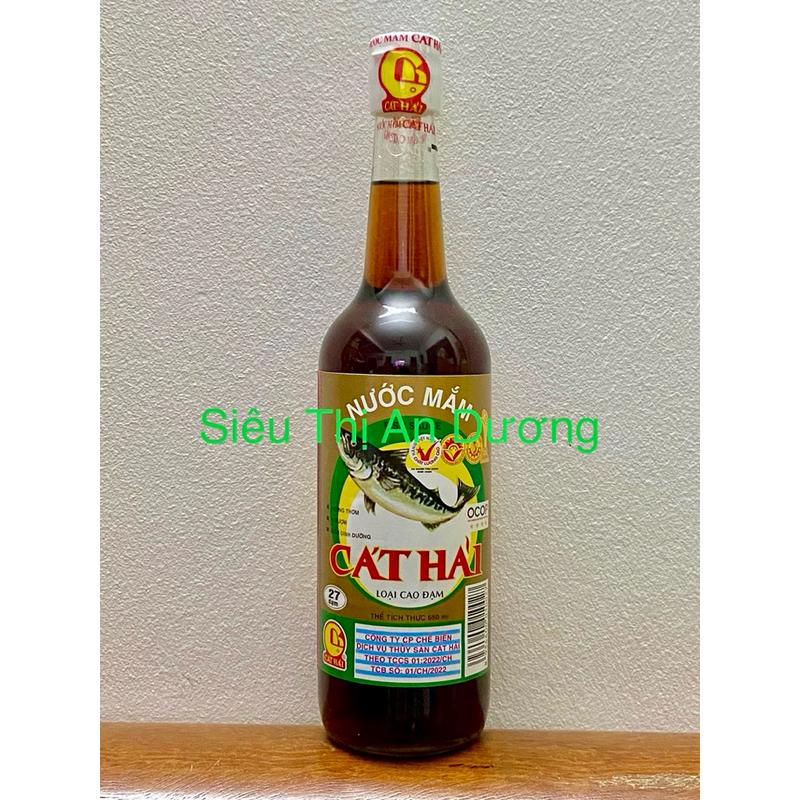 Nước Mắm Cao Đạm Cát Hải 27 Độ Đạm Nước Mắm Truyền Thống chai 650 ml