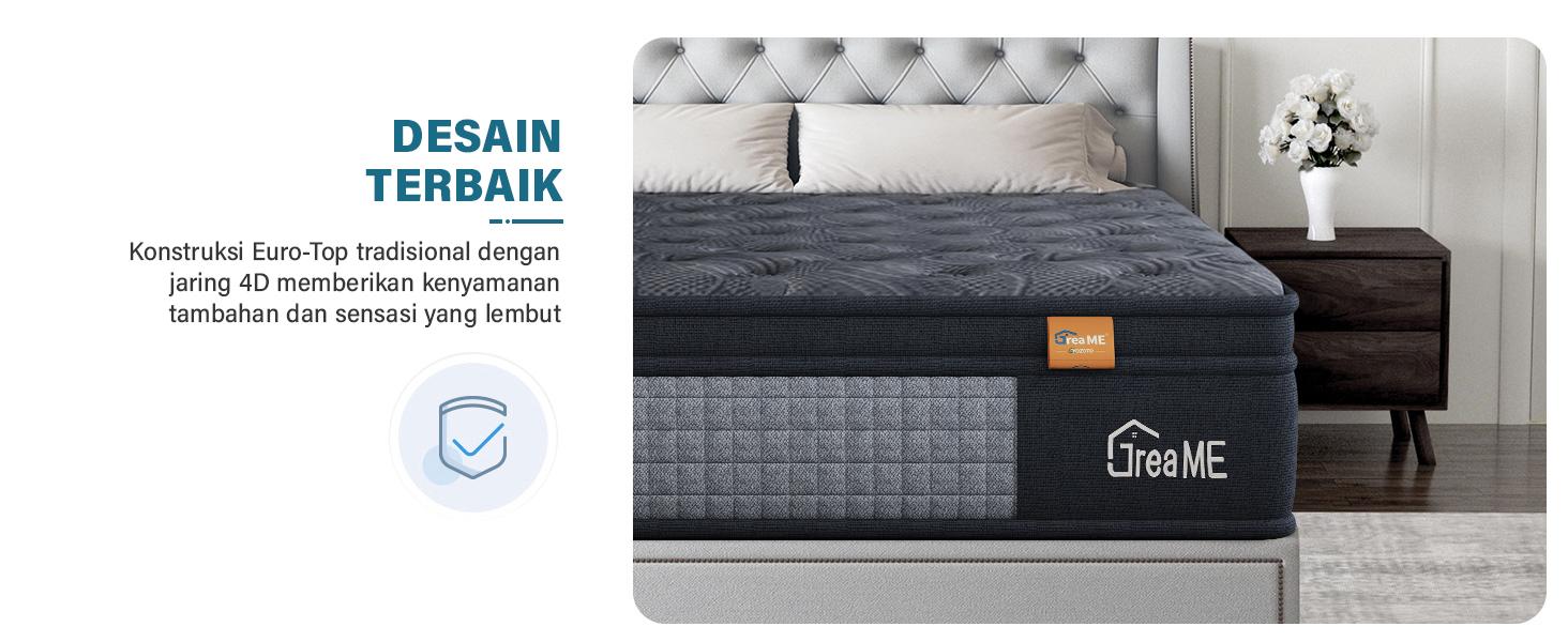 Kasur Pegas Busa Dingin Premium, Tebal 26/30 cm, Kasur Lantai Lembut, Anti Lembab, Termasuk Bantal Gratis Kasur Pegas Busa Dingin Premium, Tebal 26/30 cm, Kasur Lantai Lembut, Anti Lembab, Termasuk Bantal Gratis