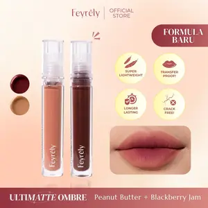 [BARU] FEYRELY 2-in-1 ULTIMATTE LIP CREAM SET OMBRE 13 Peanut Butter + 14 Blackberry Jam