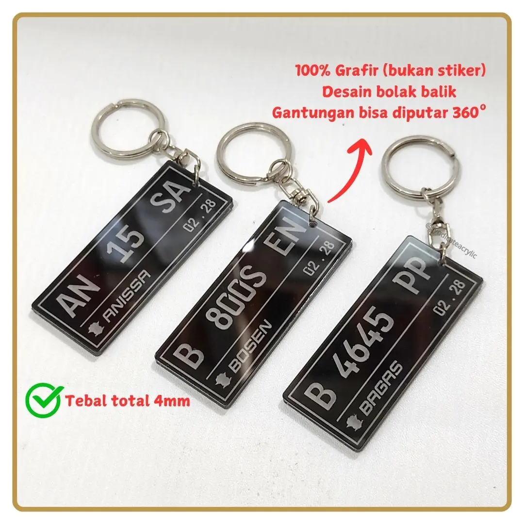 Gantungan Kunci Bolak Balik Akrilik Custom