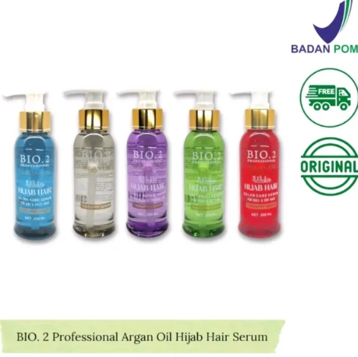 VITAMIN RamBUT BIO-2 ARGAN OIL HIJAB HAIR SERUM 200 ML Biru Hijau Merah Ungu