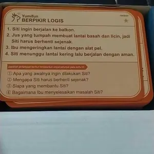 Mainan Edukasi Anak Kartu Belajar untuk Latihan Mendengar dan Berpikir Logis 200 Tanya Jawab 5 Tingkat Kesulitan