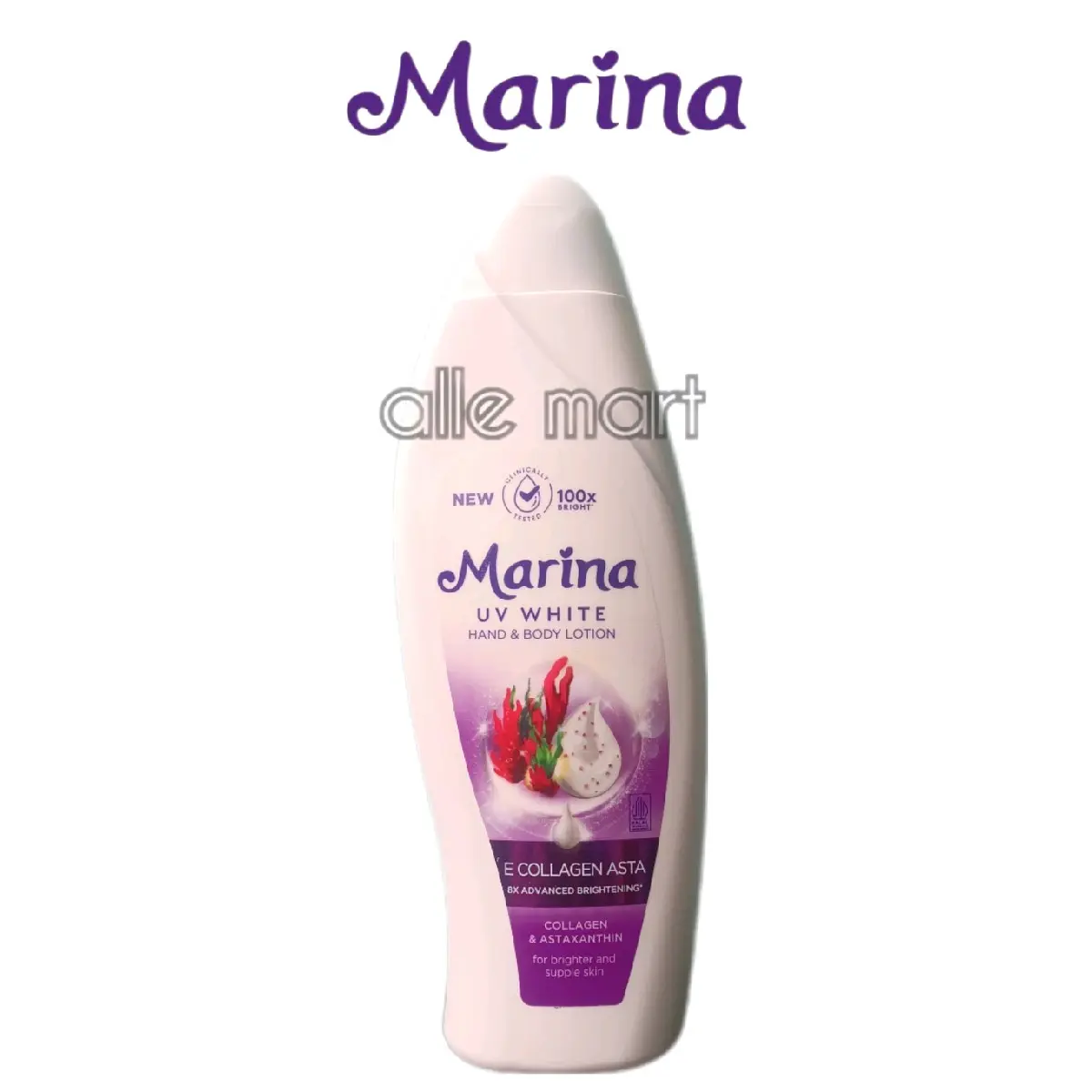 Marina UV White Hand & Body Lotion E Collagen Asta Ungu 460ml Handbody Losion Jumbo Ecollagen Asta 460 ml