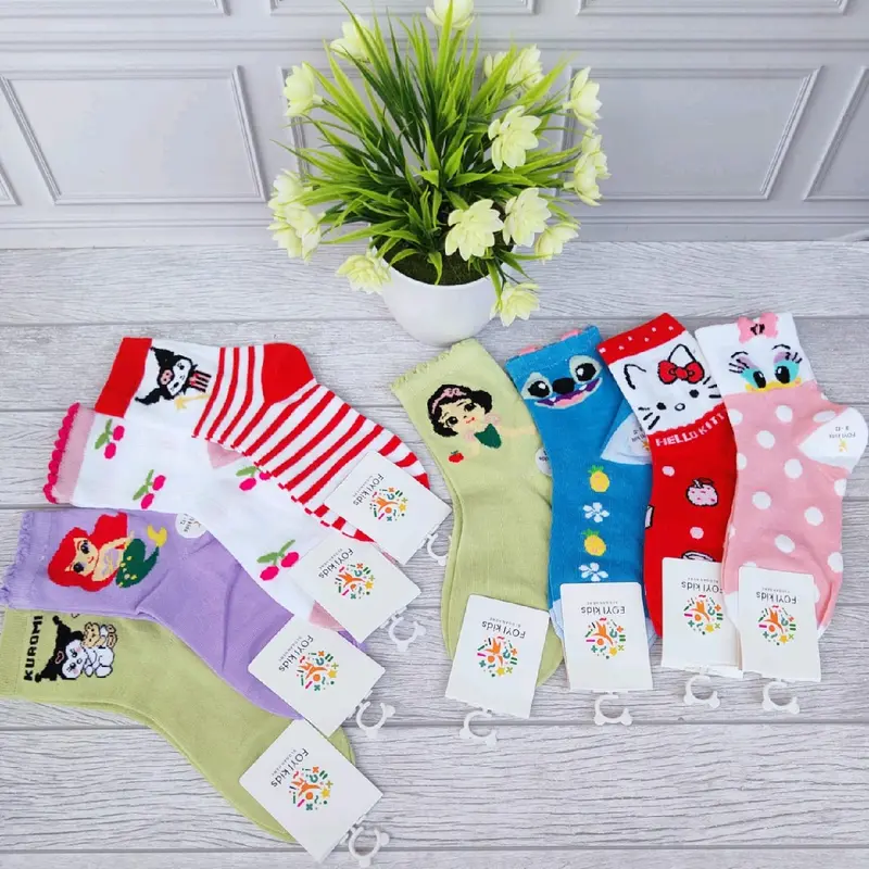 3 Pasang kaos kaki anak cewek perempuan tk sd  motif gambar lucu tebal nyaman Fashion 4