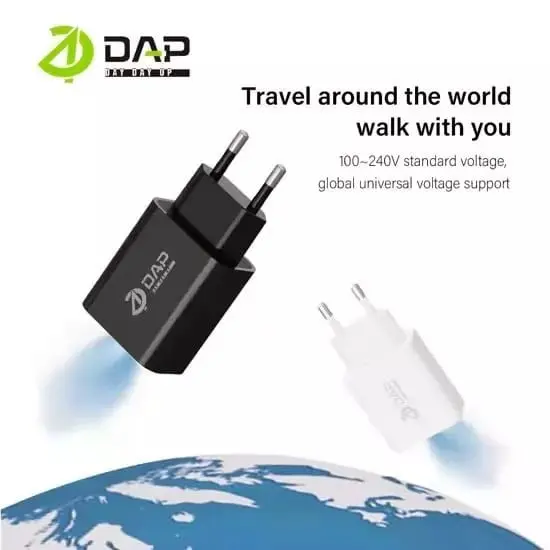 DAP Fast Charging 2 Port USB Charger 2.4 A Garansi D-A4N 1PCS Kabel 3