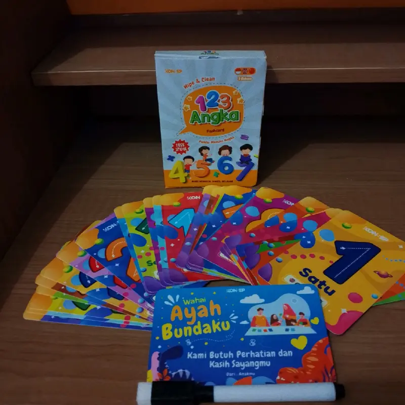 FLASH CARD WIPE & CLEAN ( FREE SPIDOL ) FLASH CARD/ EDUKASI ANAK/ EDUKASI 6