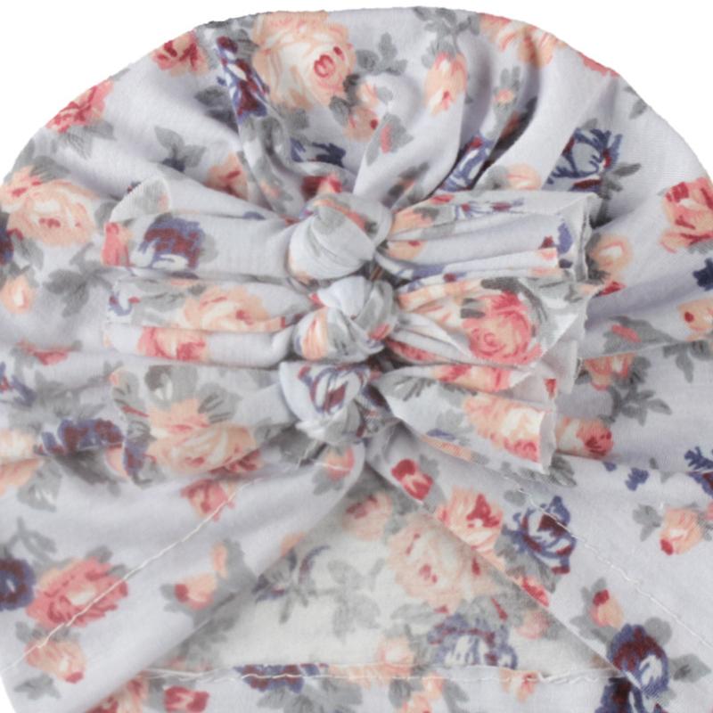 New Cute Baby Hat Bowknot Baby Girl Beanie Cap Soft Kids Children Printing Infant Spring Summer Hat Bonnet 2