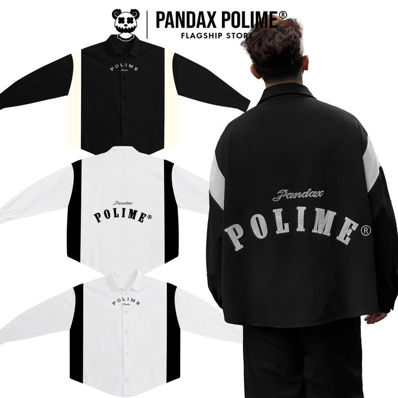 ĐỘC QUYỀN TIKTOK SHOP Pandax Polime Áo Sơ Mi Big Boxy block core Flannel Khoác Tay Dài Chống Nắng Unisex Local Brand Shirt Summer Spirit Streetwear Rộng Chữ Thêu Oxford PX Phong Cách Thời Trang Hiện Đại