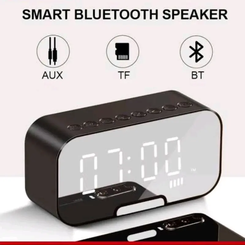 Speaker Mirror Alarm Led Display Musik Box Portable Bluetooth Wireless Bass Mini Stereo Blututh Spiker Music Mp3 Mp4 Player Elektronik 0