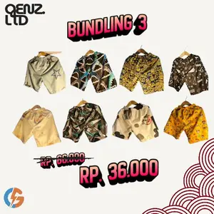 paket bundling 3 celana pendek bahan 100 % katu n adem