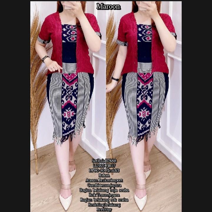 Product Introduction of SETELAN TENUN WANITA RUMBAI BAWAH ATASAN BROKAT, BAJU KEBAYA TENUN, BAJU ADAT, BAJU SERAGAM, BAJU CASUAL 9