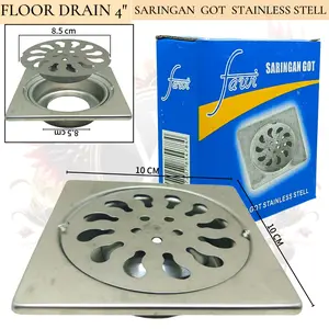 Saringan got stainless steel 4 inch FAWI / Floor Drain / saringan kamar mandi toilet