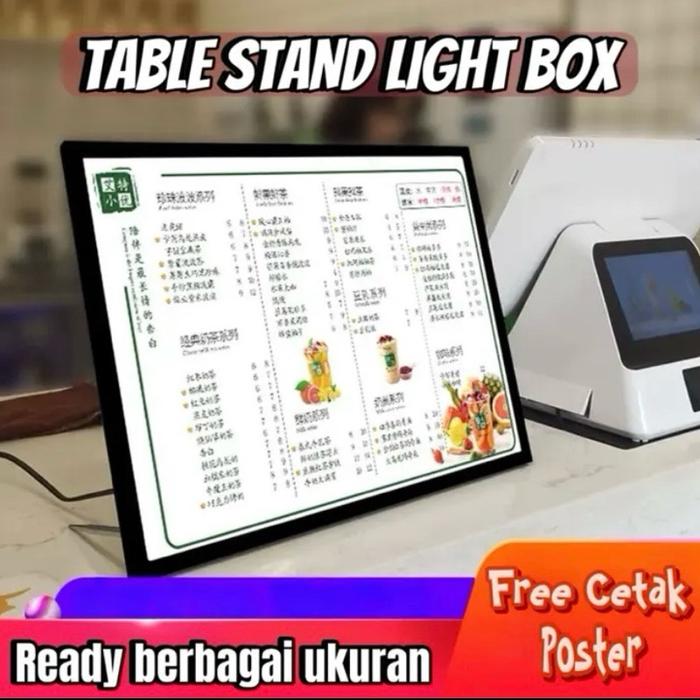 Jual Papan Menu Ukuran A4 Slim LED Board Stand Light Sign Lampu Box ...