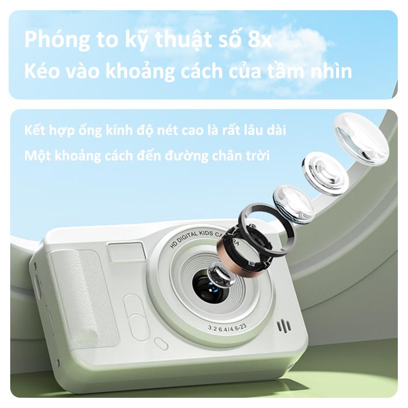 LOOPPOINT Máy ảnh kỹ thuật số Chụp ảnh & Video CCD HD 2.4IPS Màn hình 8x Zoom Mini Pocket Camera cho sinh viên Quà tặng 7