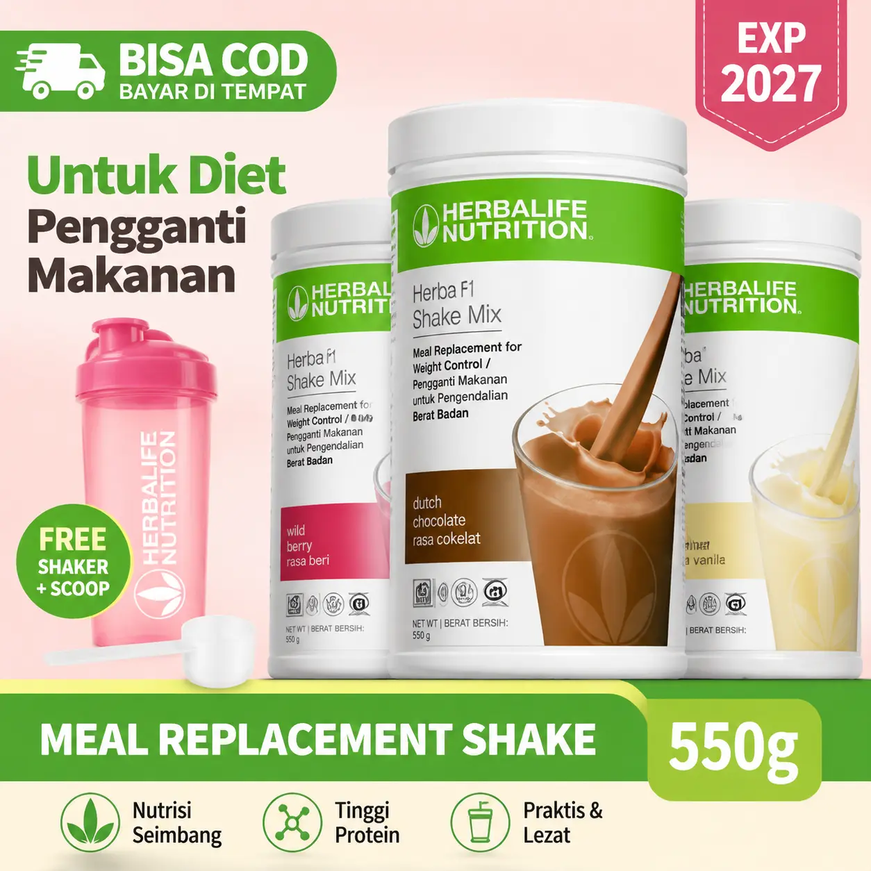 【COD】F1 Herb-Shake Milk Drink - Nutrient Dense Food Replacement, Healthy Meal