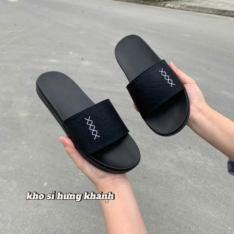 [ BẢN KHÂU QUAI ĐẾ ] dép nam quai ngang cao cấp, hoạ tiết chữ XXXX được khâu quai chắc chắn, đế cao su 2 lớp, trống trơn trượt không lo bung keo sứt chỉ 6