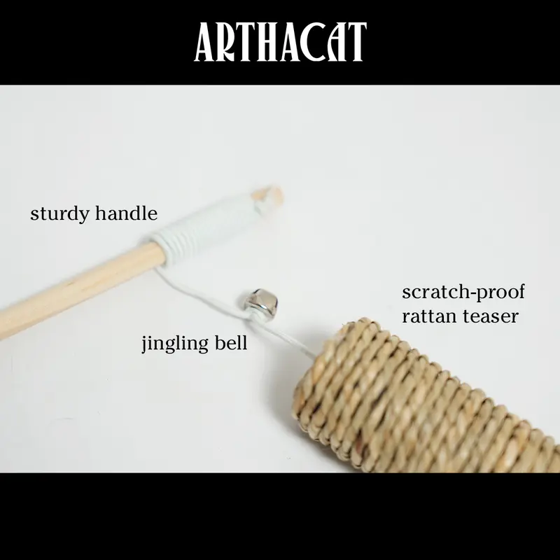 TONGKAT KUCING - MAINAN CAT TEASER ROTAN BONEKA LUCU LONCENG 1