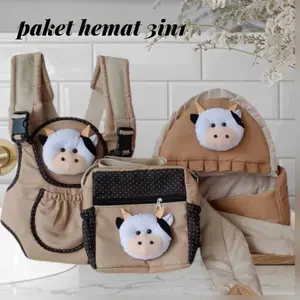 TERLARIS Paket-Hemat-3in1-Tas-Bayi-dan-Gendongan-Bayi-Depan-Ransel-Gendongan-Samping-Topi