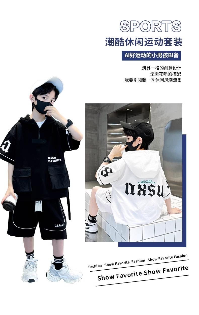 Product Introduction of Set Đồ Trẻ Em Cá Tính 2025 - Áo Hoodie Tay Ngắn + Quần Short Form Rộng | Size 120-180 11