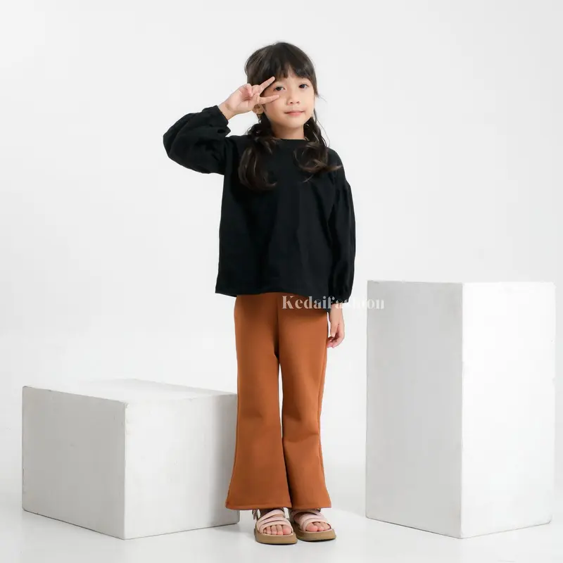 Flare Pants Highwaist Anak Celana Cutbray Anak Scuba Premium 2,5 - 10 th 3