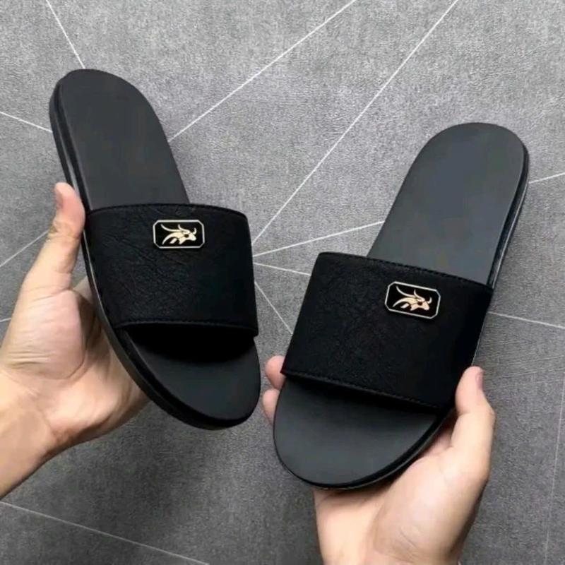 GEMY Đủ sz Màu đen Dép Nam Nữ Đồng kẻ Sọc Dép bắp rang bơ phù hợp mọi lứa tuổi Dép quai ngang B B R Chất liệu cao su non đế mềm êm chân - Màu Đen