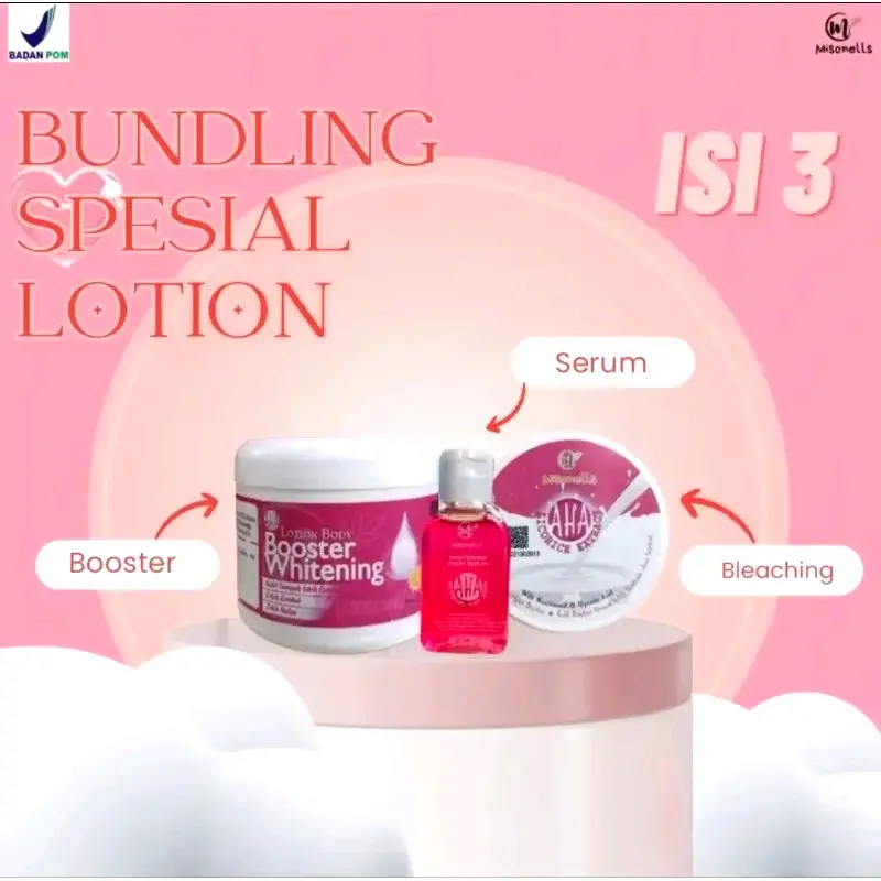 PAKET BUNDLING SPESIAL LOTION AHA BOOSTER WHITENING BLEACHING MISONELS 2