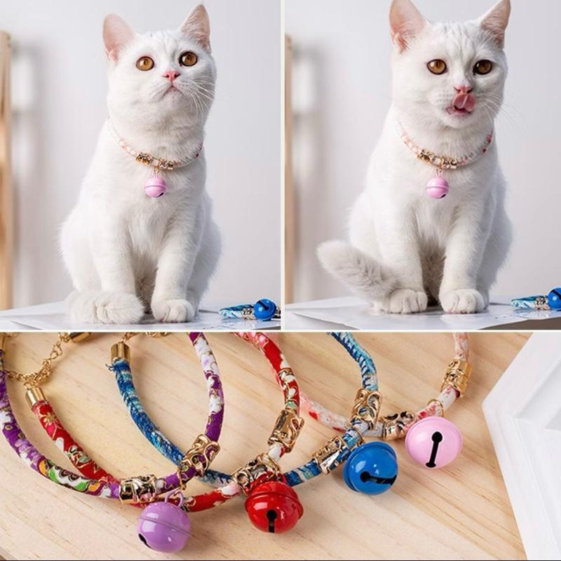 Vòng cổ dây rút có chuông lục lạc cho chó mèo