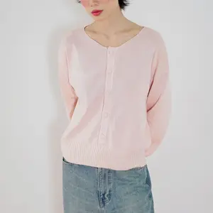 This Is April Avena Sweater Knitwear Wanita Daily Outfit Korean Style Kekinian Pink dan Brown (RESTOCK)