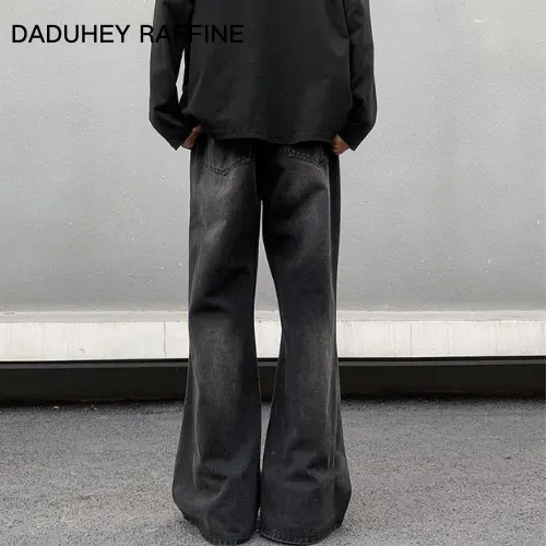 Quần Dài Jean Khâu, DADUHEY RAFFINE, Thương Hiệu Hợp Xu Hướng Cổ Điển Phong Cách Mỹ Mới Của Nam Giới, Nhuộm Gradient, Quần Rộng Và Thẳng, Thường Ngày Và Đơn Giản, Cho Nam 2