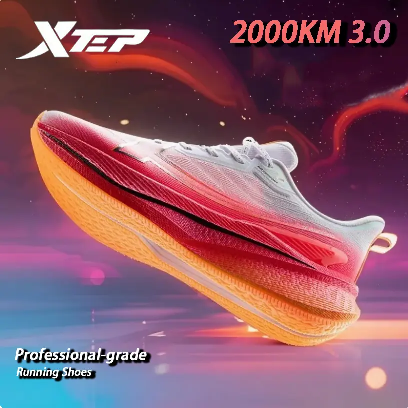 Xtep 2000km 3.0 รองเท้าวิ่งมาราธอน,  สำหรับผู้ชาย,, เทคโนโลยี รองเทดูดซับแรงกระแทก, ระบายอากาศได้, รองเท้าวิ่งเทรนนิ่งอาชีพ, 875119110032