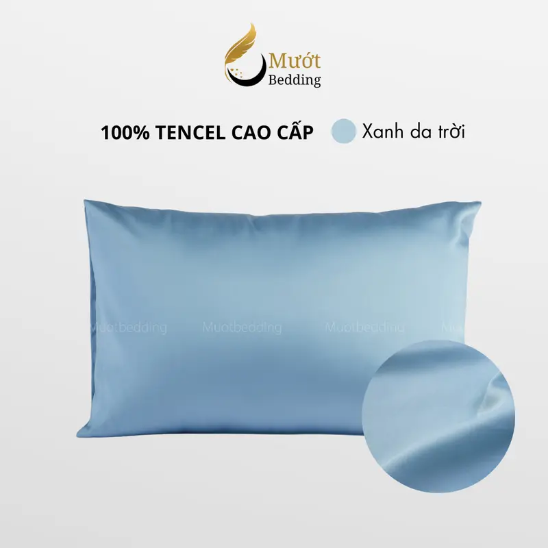 Vỏ gối Lụa Tencel 60s trơn màu 50x70 45x65 40x60 35x50cm Mướt Bedding, áo gối 100% Tencel 60s cao cấp đầy đủ size 5