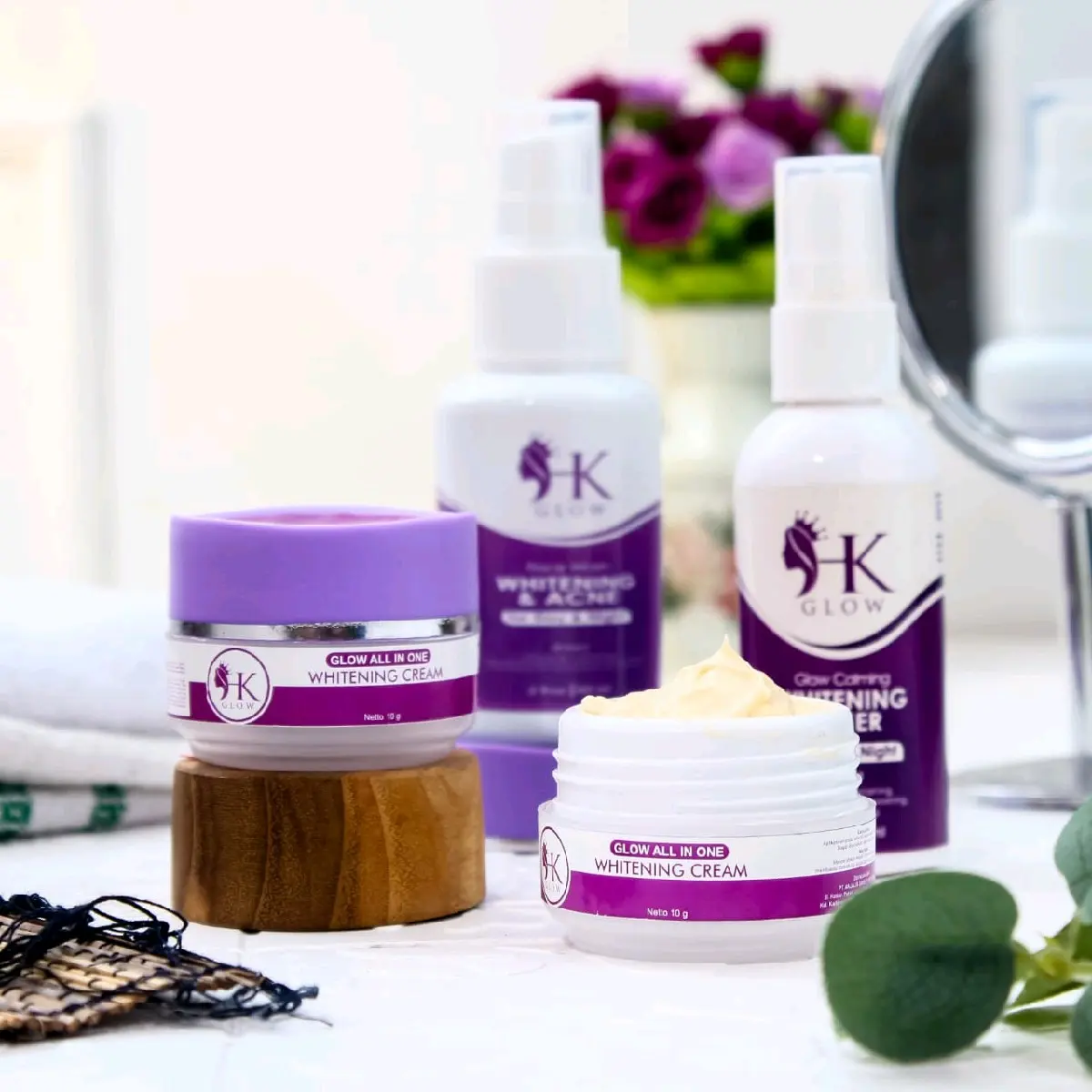 Hk glow skincare paket Basic Wajah Mencerahkan Perawatan Facial