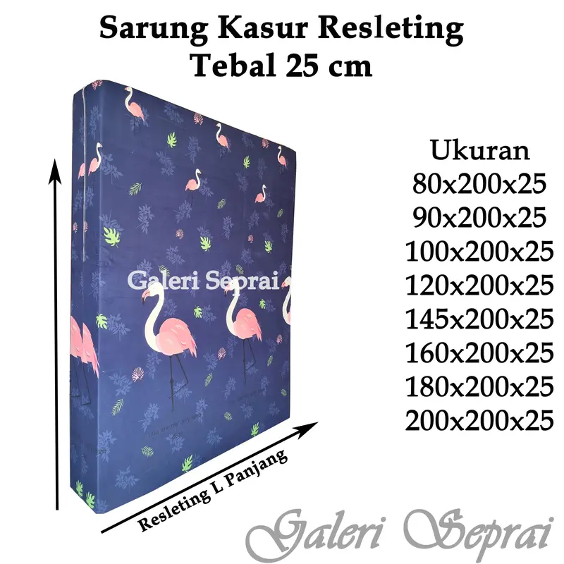 Sarung Kasur Resleting Tebal 25 cm Size 90, 120, 160, 180 x200 / Sprei Kasur Resleting 0