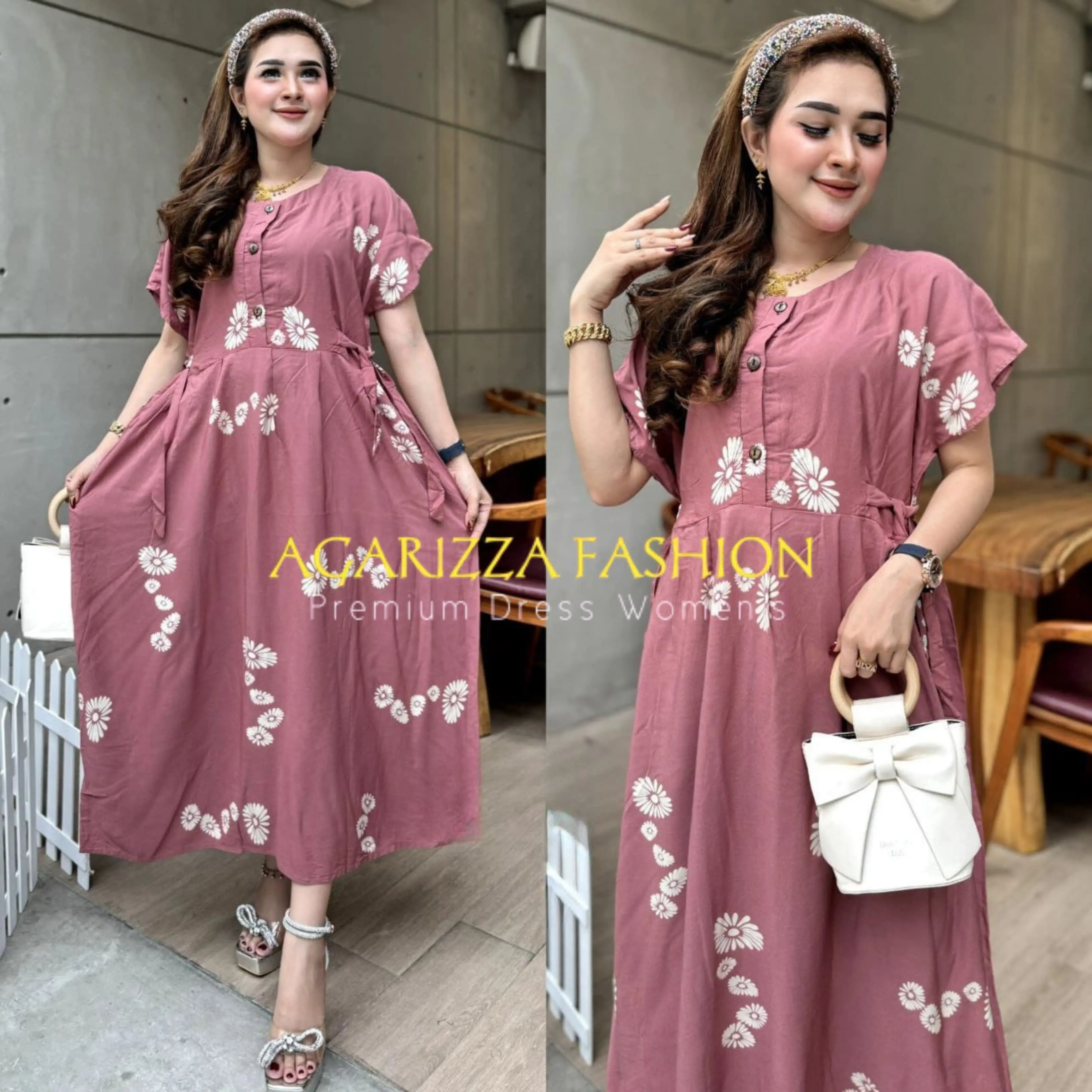 SEDANG PROMO DASTER CHIBI JUMBO MURAH KUALITAS PREMIUM - DASTER JUMBO BUSUI KANCING DEPAN - DASTER TERBARU 2024 - DASTER BAHAN RAYON GRADE A Kain Motif Daun Dress Printing Bumil Piyama Tidur