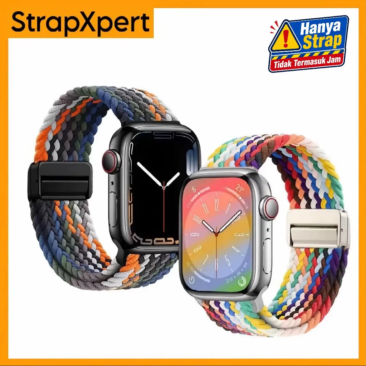 Elastic Braided Nylon Strap for Apple Watch Ultra 3/2/1 SE 3/2/1 Magnetic Buckle Adjustable Band For Watch Series 11 10 9 8 7 6 5 4 3 21 49mm 45mm 44mm 42mm 41mm 40mm 38mm Smartwatch(No Watch)