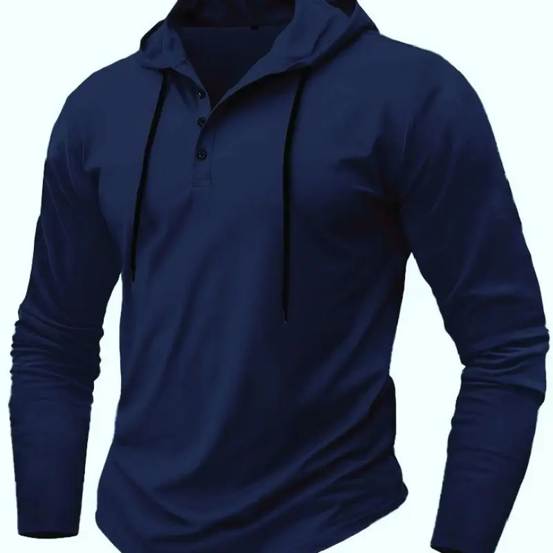 baju kaos hoodie polos model kancing lengan panjang pria bertopi model terbaru