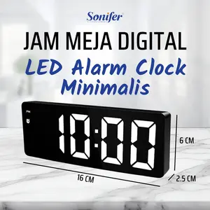 Sonifer Jam Meja Digital LED Alarm Clock Minimalis dengan Sensor Suara GH0712L