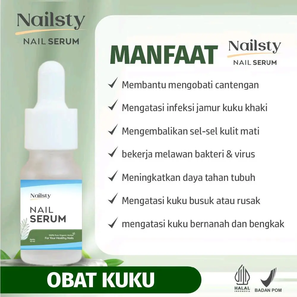 NAILSTY Serum Kuku Rusak Berjamur Obat Cantengan Nail Care Vitamin Penumbuh Kuku Perawatan Jamur Kuku Cairan Essence Treatment Kutikula Serum kuku memperkuat Booster Kuku Emtrik Hitam Extract Mencerahkan