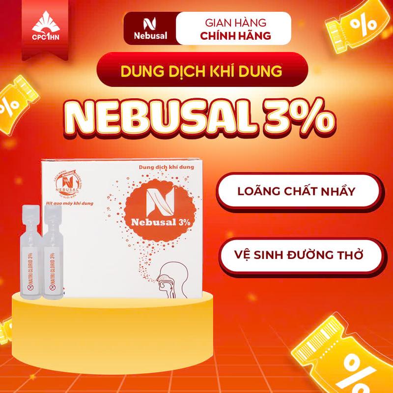 Dung Dịch Khí Dung Nebusal 3% - Vệ Sinh Và Làm Lỏng Dịch Tiết Mũi, Họng Hộp 5 Ống Cho Bé