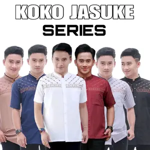 Baju Koko Lengan Pendek Pria Dewasa Motif Jasuke Bordir Katun Matt Series Koko Jasuke