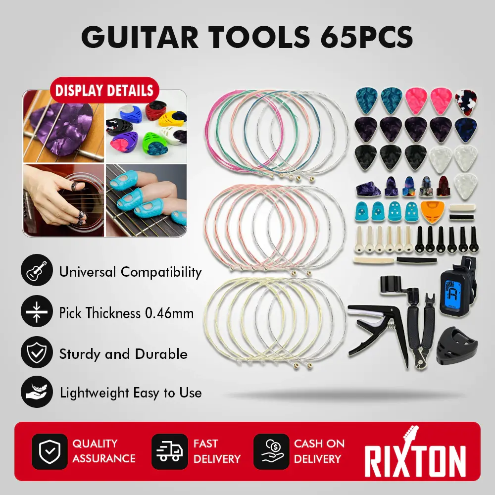 Guitar tool 65PCs set changing kit strings pick Capo Winder - TikTok ...