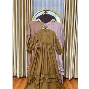 Zelwaadress bahan Katun Toyobo Premium Dress simple Wanita  Muslim