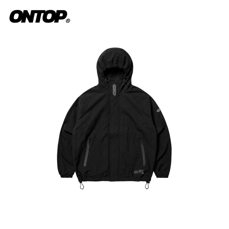 Áo khoác chống gió có mũ nam nữ ONTOP vải dù nhăn 2 lớp chống nắng tiện lợi Paracord Jacket | O-AK21