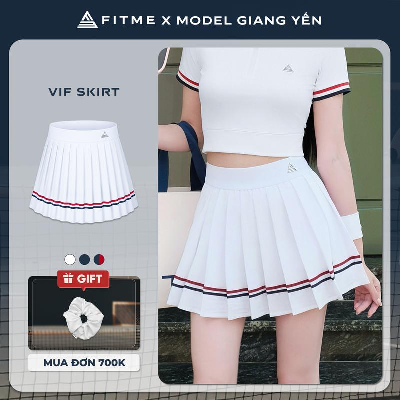 Chân váy tennis pickleball nữ Fitme VIF EA xếp ly kèm quần bảo hộ chơi thể thao thoải mái VXSP02