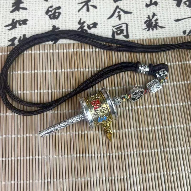 Product Introduction of New Chinese Tibetan Six Character Proverbs Sutra Wheel Necklace 2