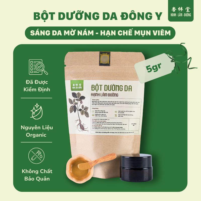   Hũ 5gr dùng thử  Mặt nạ bột thảo mộc Hạnh Lâm Đường nguyên liệu hữu cơ phù hợp với nhiều làn da Skincare Cosmetics 
