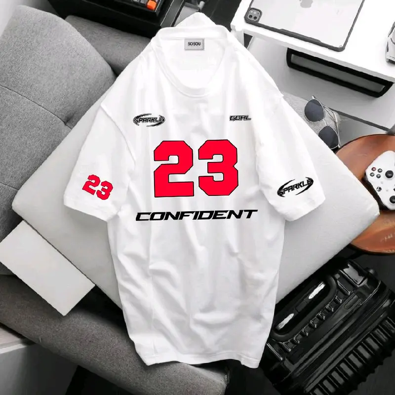 Terbaru Kaos Distro CONFIDENT 23 Lengan pendek Premium Uniseks Bahan Katun Tebal combed 20s | Atasan Pria Dan wanita dewasa - Oblong Keren Bisa COD'AN bajupria elegan pas outfit cowok baju hitam shirt vintage tshirt viral 【l】 bajucowo baseball 0
