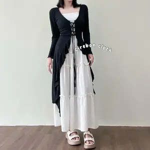 KIYANA Cirebon Cloth - Rose Ballerine Cardigan (knit super stretch) | bisa untuk semua bb dan tb Muslim Panjang Outer Wanita