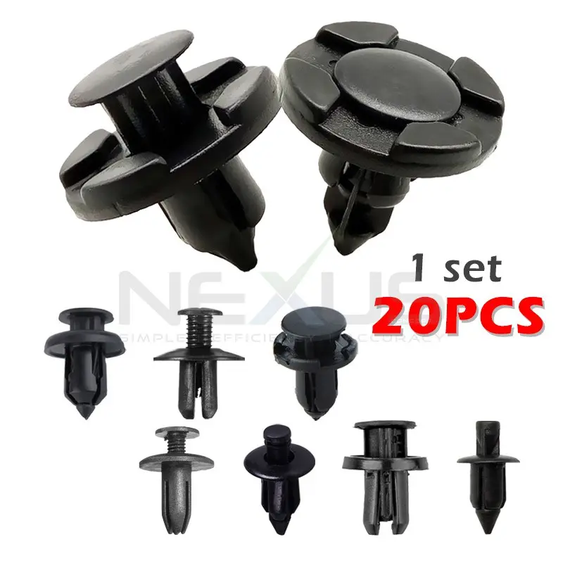 Nexus Car 20pcs Car Clips Bumper Clip Side Skirt Rivet Klip Fender Plastic Trim Fastener Retainer Fixing Push Clips