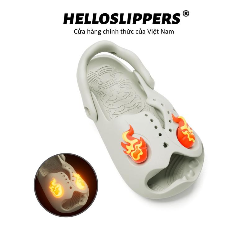 HelloSlippers Mr Skully - Sọ Lửa, phát sáng trong bóng tối, dép Skully, Siêu Mềm, Chất Liệu EVA Thân Thiện Với Môi Trường, Giày Đám Mây Cho Nam Và Nữ, Trong Nhà Và Ngoài Trời